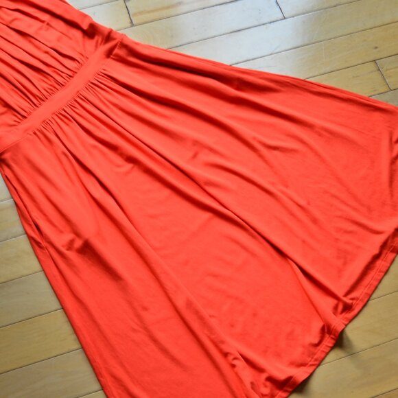 Boden Women's Sleeveless Smock Waist Midi Dress US 6R Orange - Picture 5 of 11